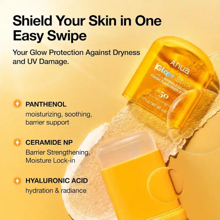 Anua, Invisible Glow Finish Sunscreen Stick, SPF50, 18g