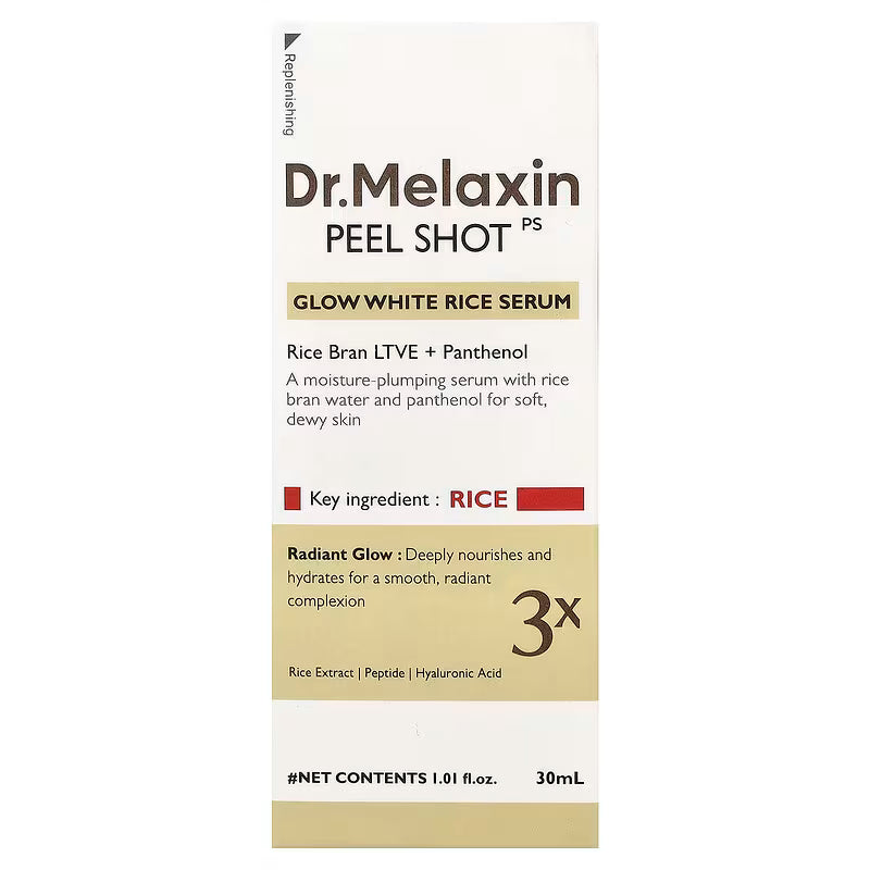 Dr.Melaxin, Peel Shot Glow White Rice Serum, 30ml
