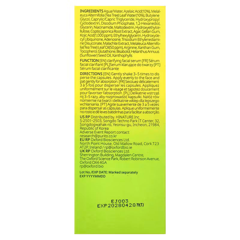 Purito, Azelaic Acid 10 Kojic Tea Tree Serum, 30ml