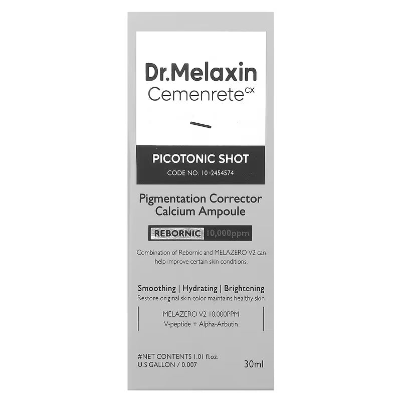 Dr.Melaxin, Cemenrete, بيكوتونيك شوت أمبولة الكالسيوم لتصحيح التصبغات، 1.01 أونصة سائلة (30 مل)