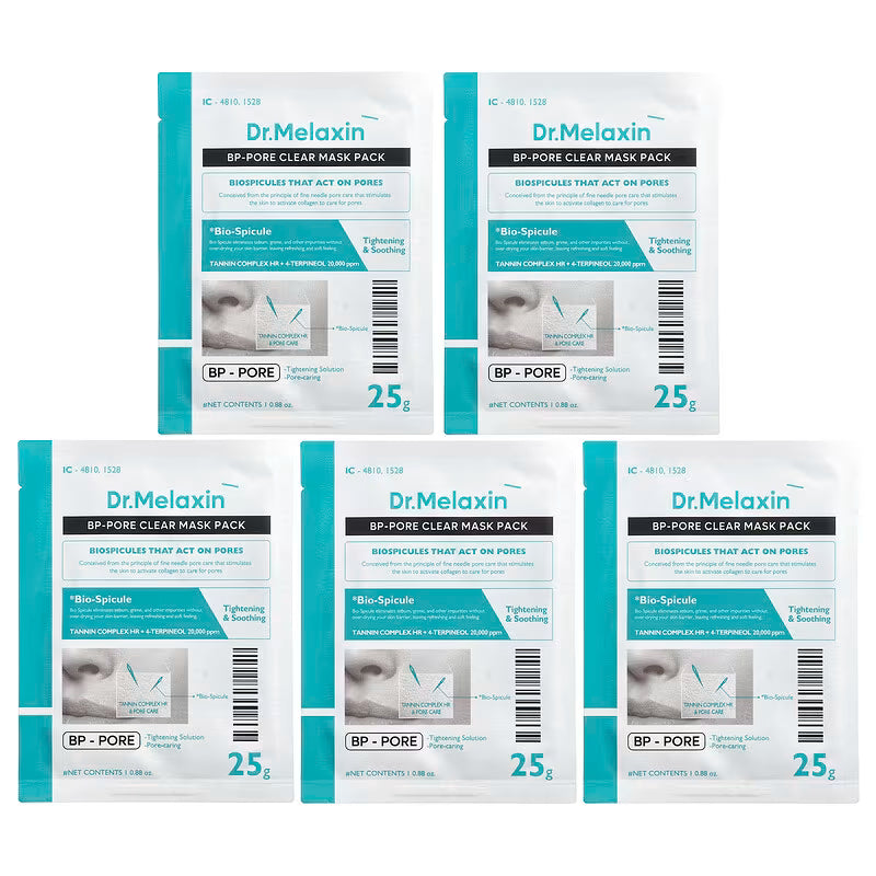 Dr.Melaxin, Pore Clear Beauty Mask Pack, 25g x 5ea
