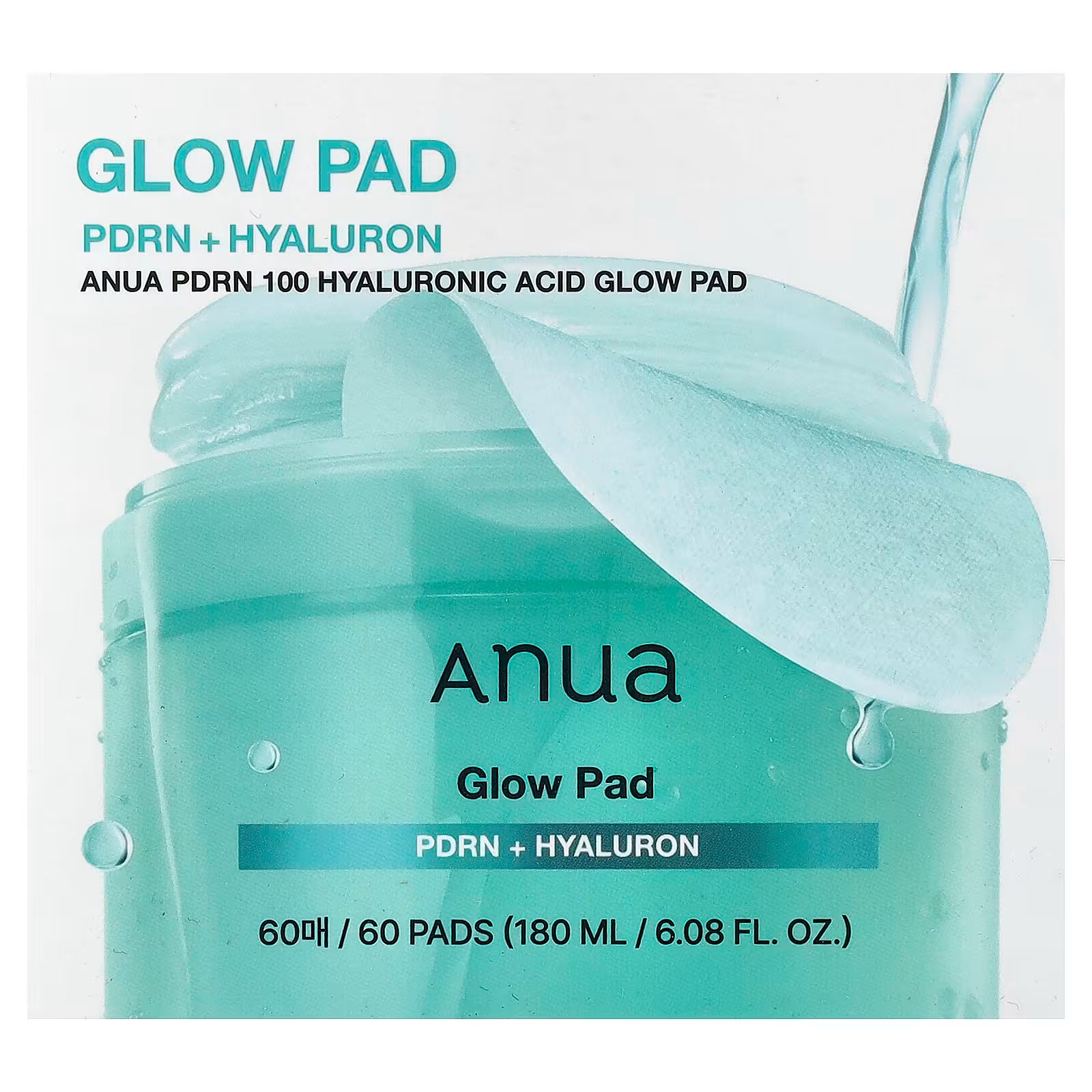 Anua, PDRN 100 Hyaluronic Acid Glow Pad, 60 Pads