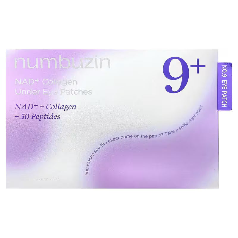 Numbuzin, No.9 NAD+ Collagen Under Eye Patches, 5 Pairs