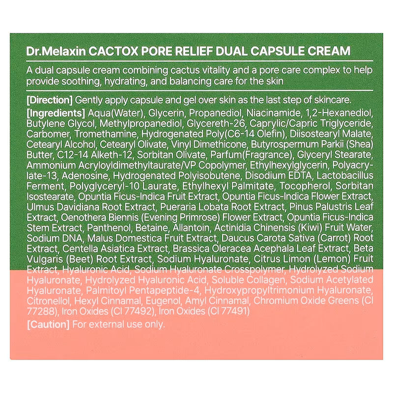 Dr.Melaxin, Cactox Pore Relief Dual Capsule Cream, 65 g