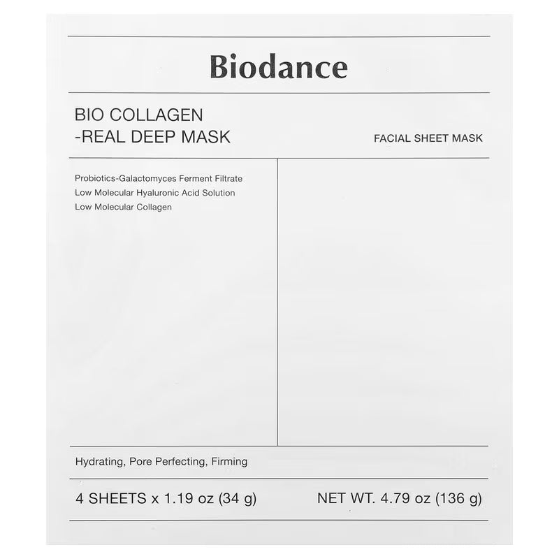 Biodance, Bio Collagen Real Deep Beauty Mask, 4 Sheets, 34g Each