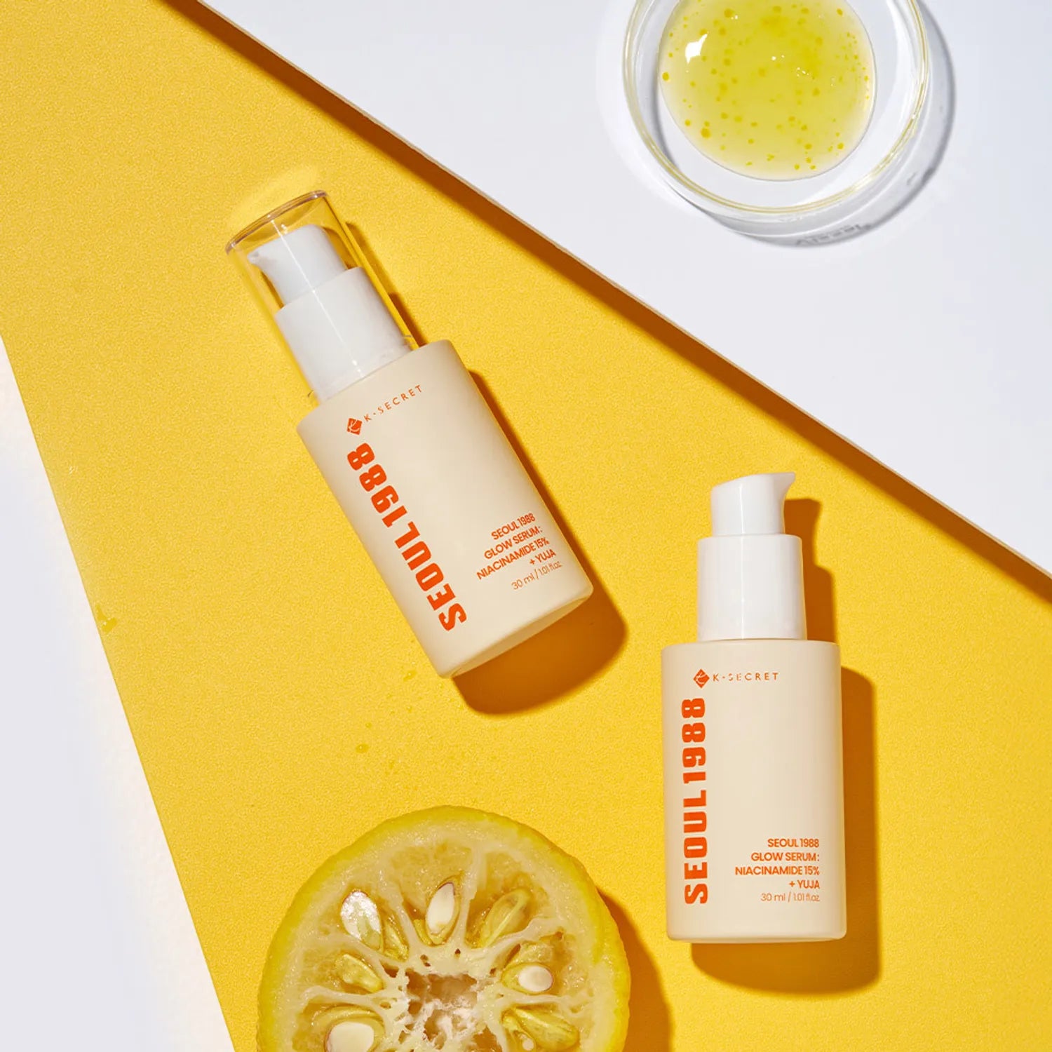 K-SECRET, Seoul 1988 Cream Glow Serum, Niacinamide 15%+Yuja, 30ml