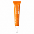 An orange squeeze tube of Dr.Melaxin Mela-CE Ferulic Eye Cream with a silver applicator tip, shown on a solid white background.