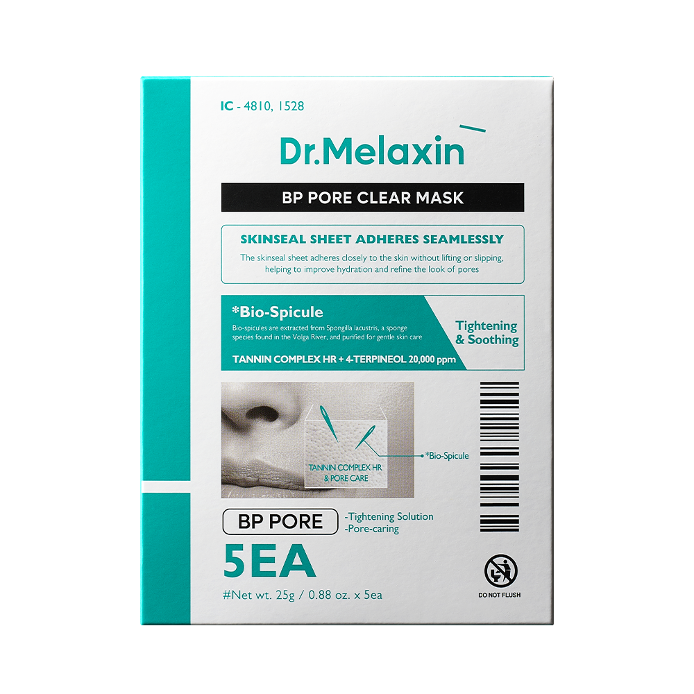 Dr.Melaxin, Pore Clear Beauty Mask Pack, 25g x 5ea