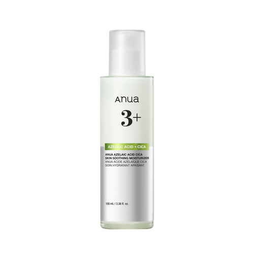 Anua Azelaic Acid Cica Skin Soothing Moisturizer  in a 150 mL clear bottle with a white cap, shown on a plain white background.