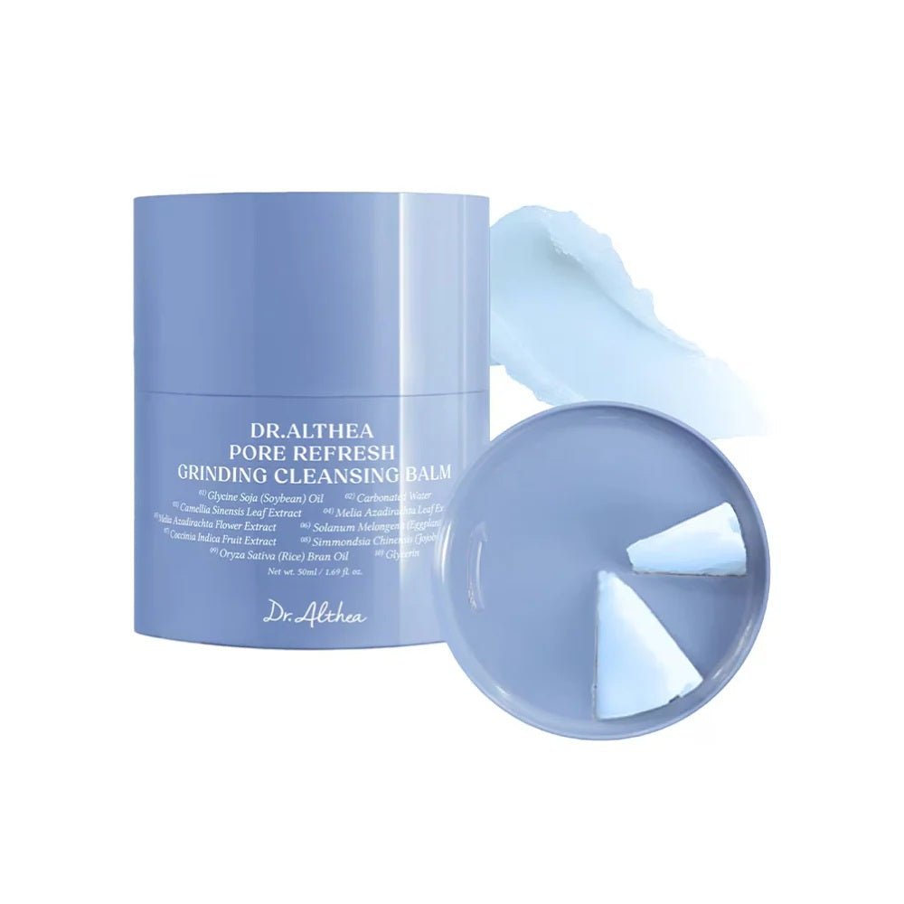 Dr. Althea Pore Refresh Grinding Cleansing Balm with packaging on a white background