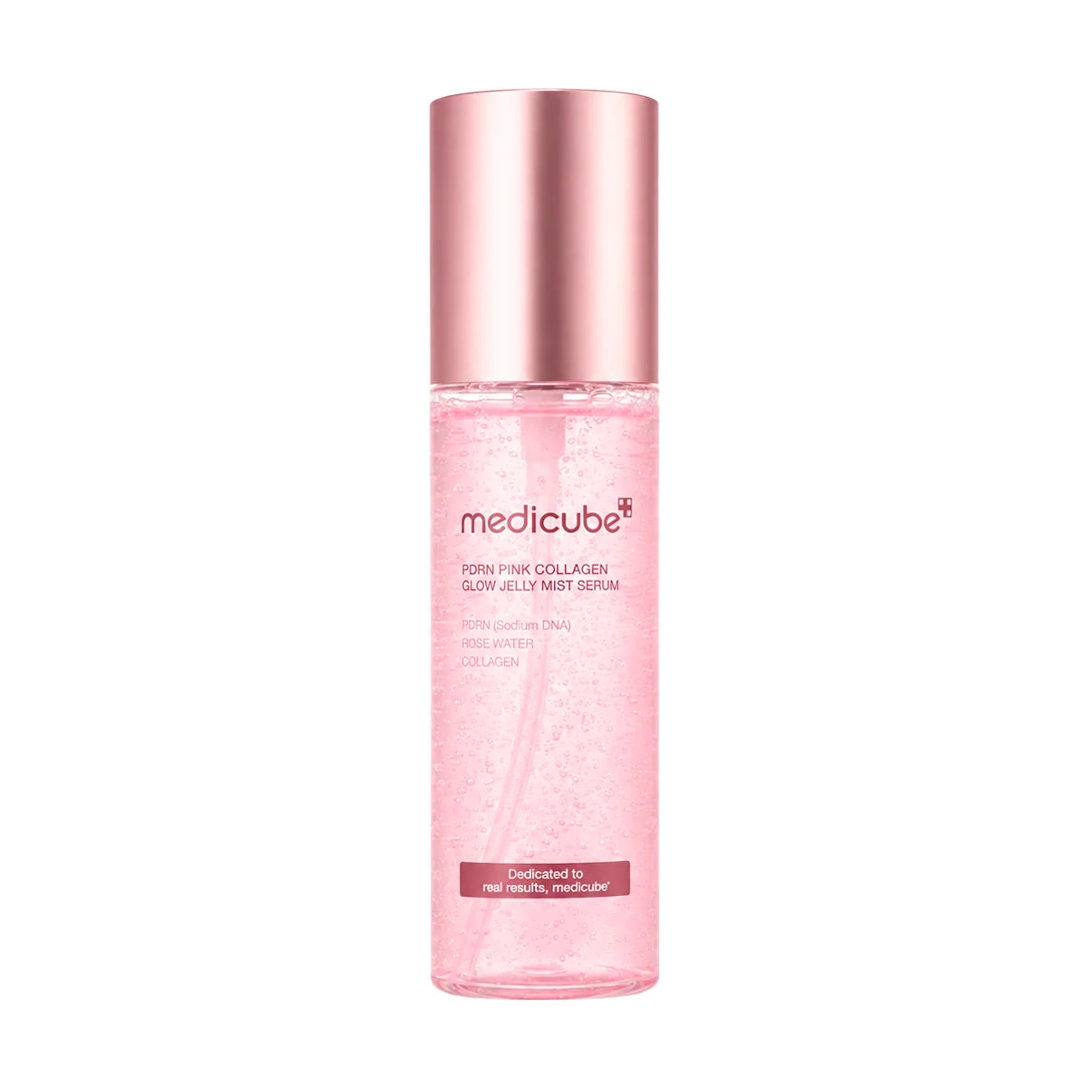 Medicube PDRN Pink Collagen Glow Jelly Mist Serum on a white background