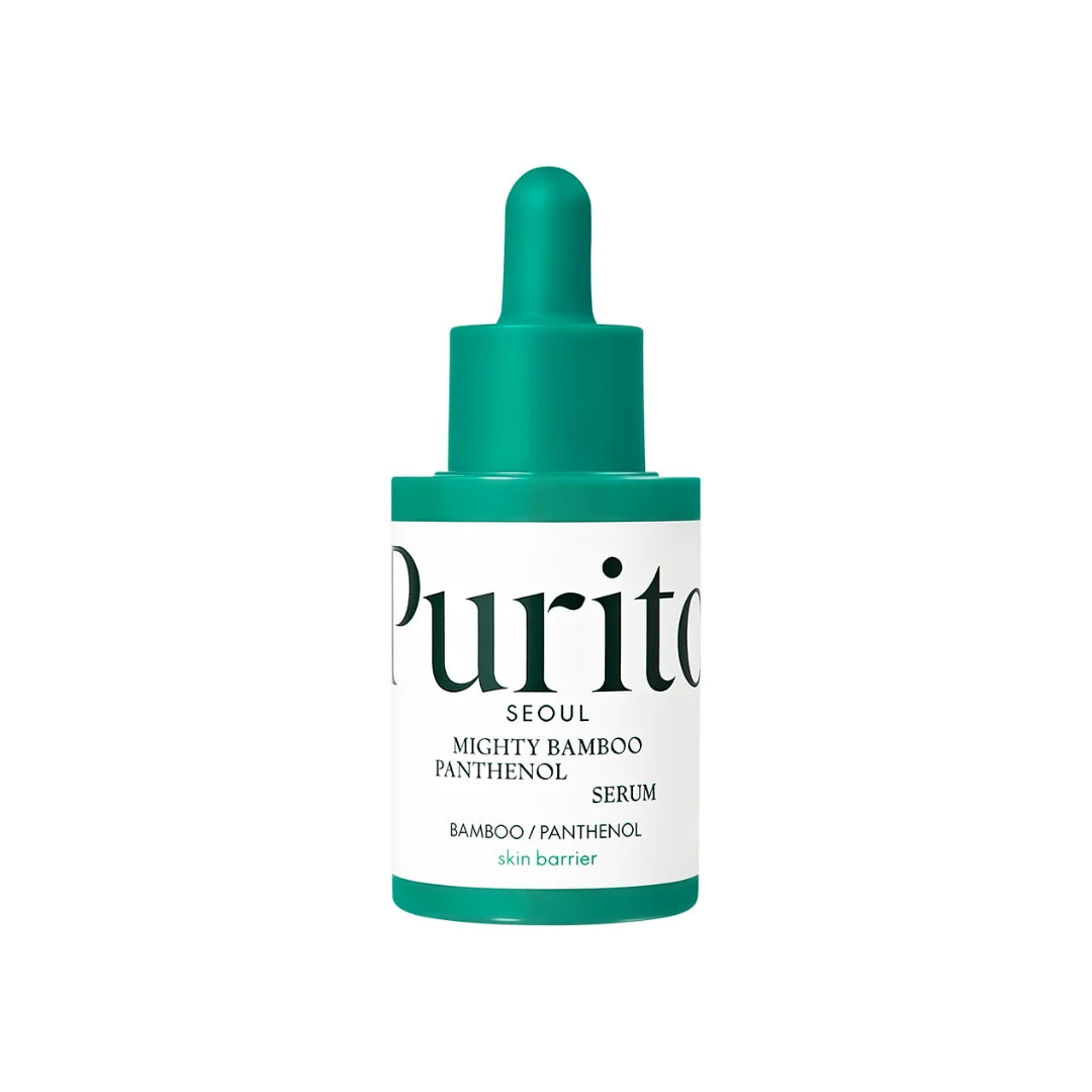 Putiyo Mighty Bamboo Panthenol Serum with green cap on a white background