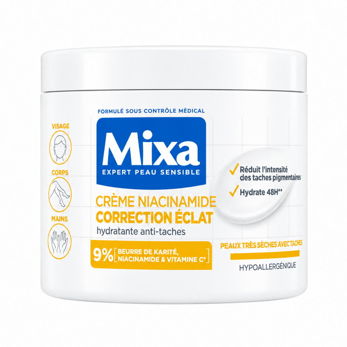 Mixa Niacinamide Cream on a white background