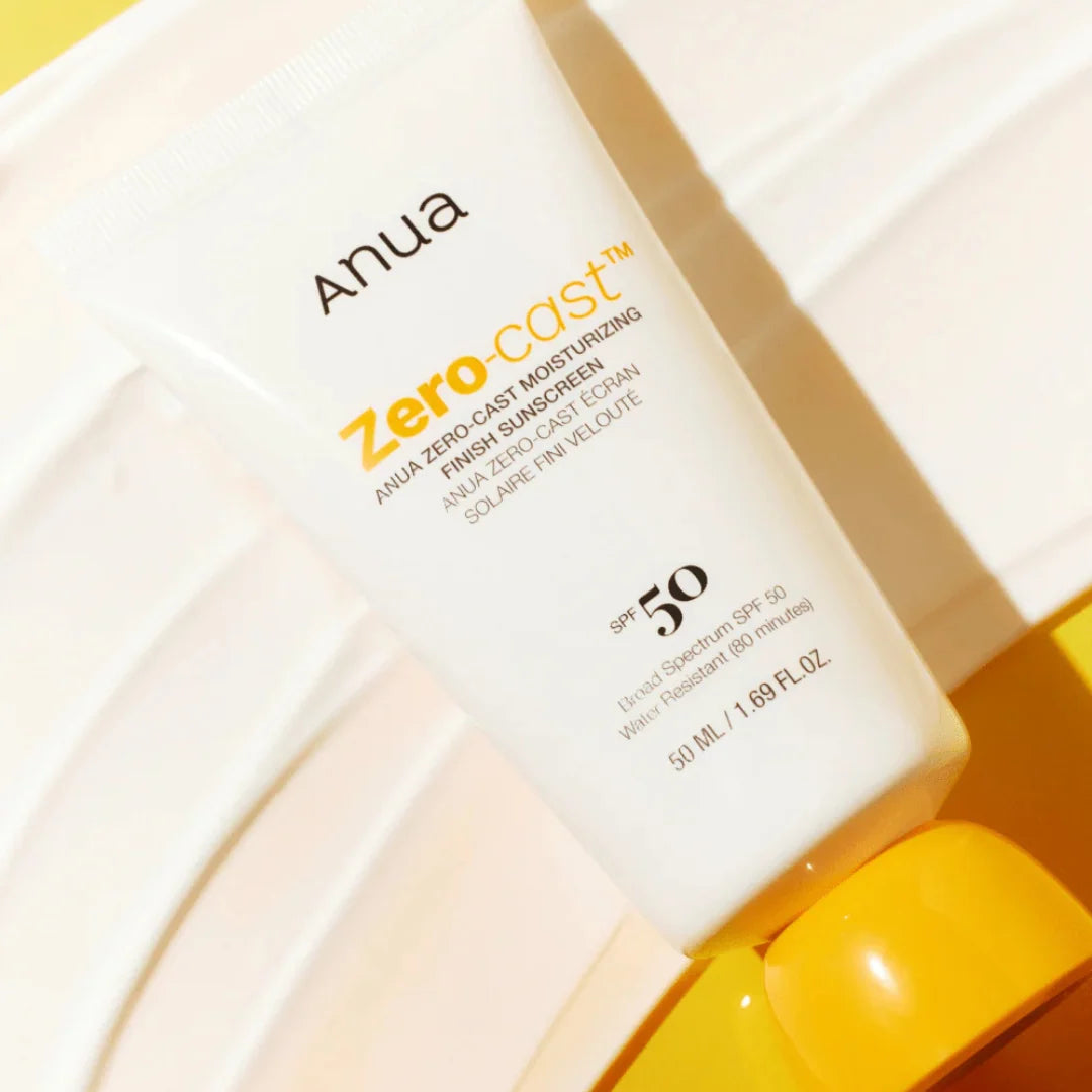 Anua، واقي شمسي Zero-Cast™، بلمسة نهائية مرطبة، عامل حماية 50، 1.69 أونصة سائلة (50 مل)