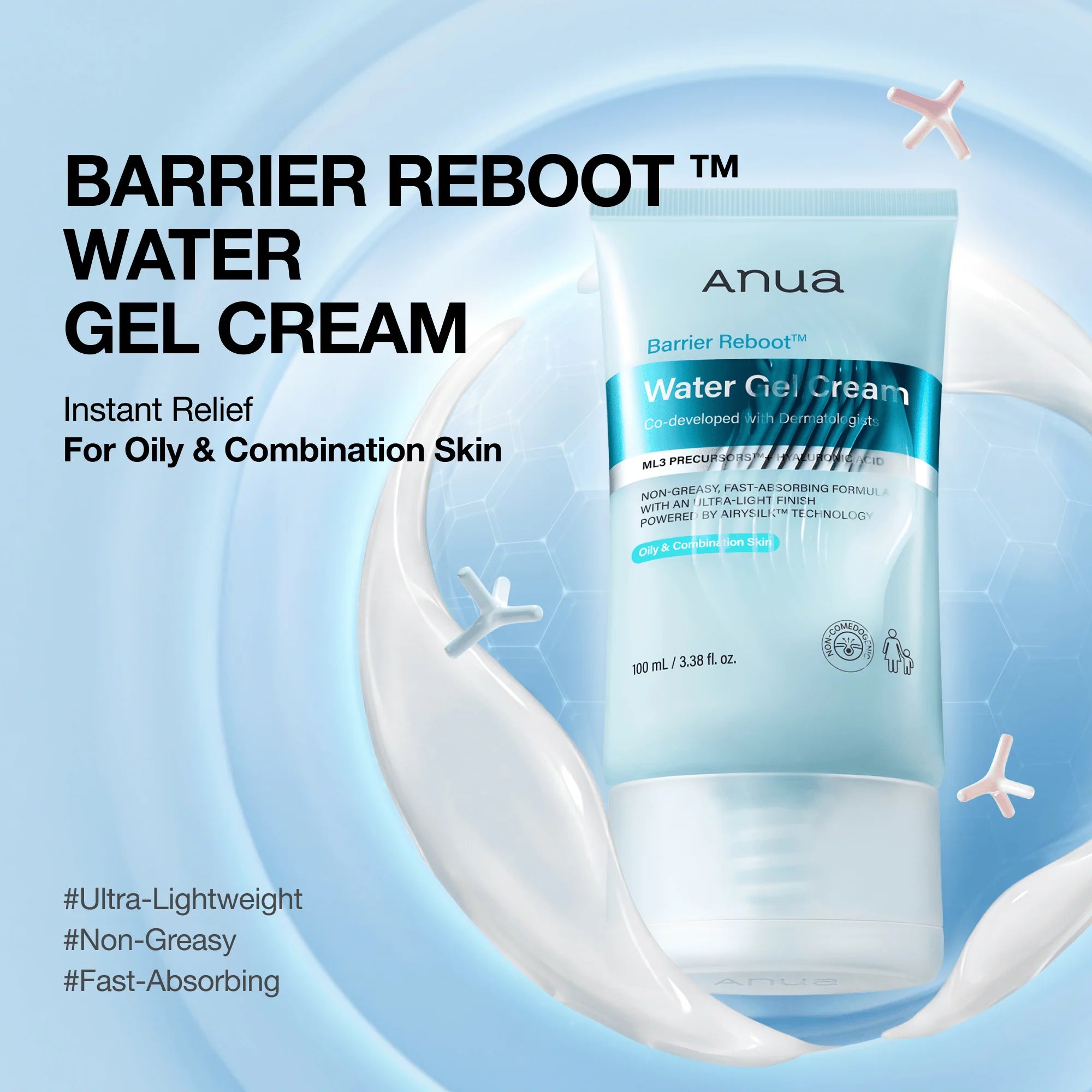 Anua, Barrier Reboot Water Gel Cream, 100ml