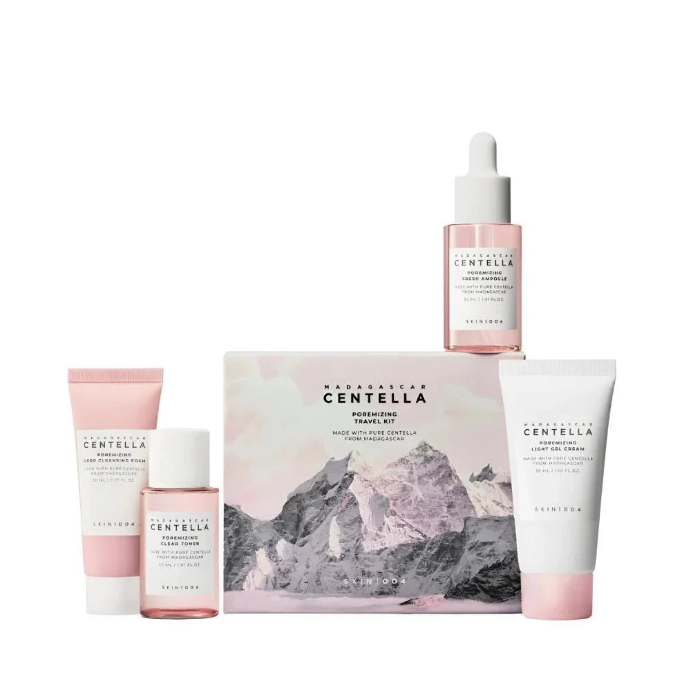SKIN1004، مجموعة السفر مادغاسكار سنتيلا بورمايزينج، 4 قطع