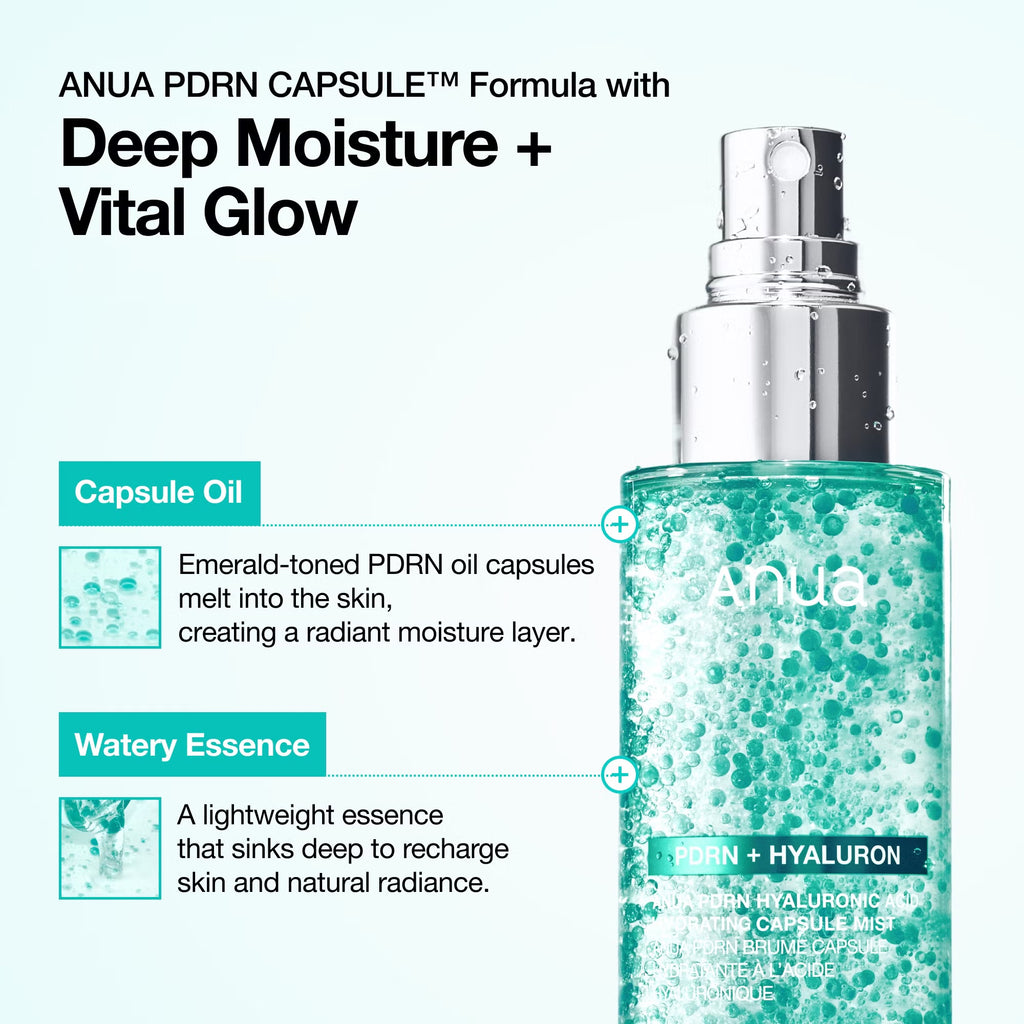 Anua, Dewy Glow, PDRN Hyaluronic Acid, Hydrating Capsule Mist, 100ml