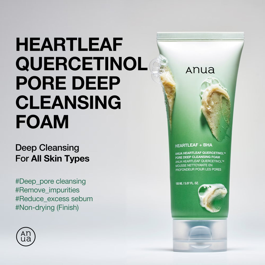 Anua, Heartleaf Quercetinol Pore Deep Cleansing Foam, 150ml