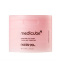A pink plastic jar of medicube PDRN Pink Collagen Toning Gel Toner Pad, featuring black text on the front, set against a plain white background.