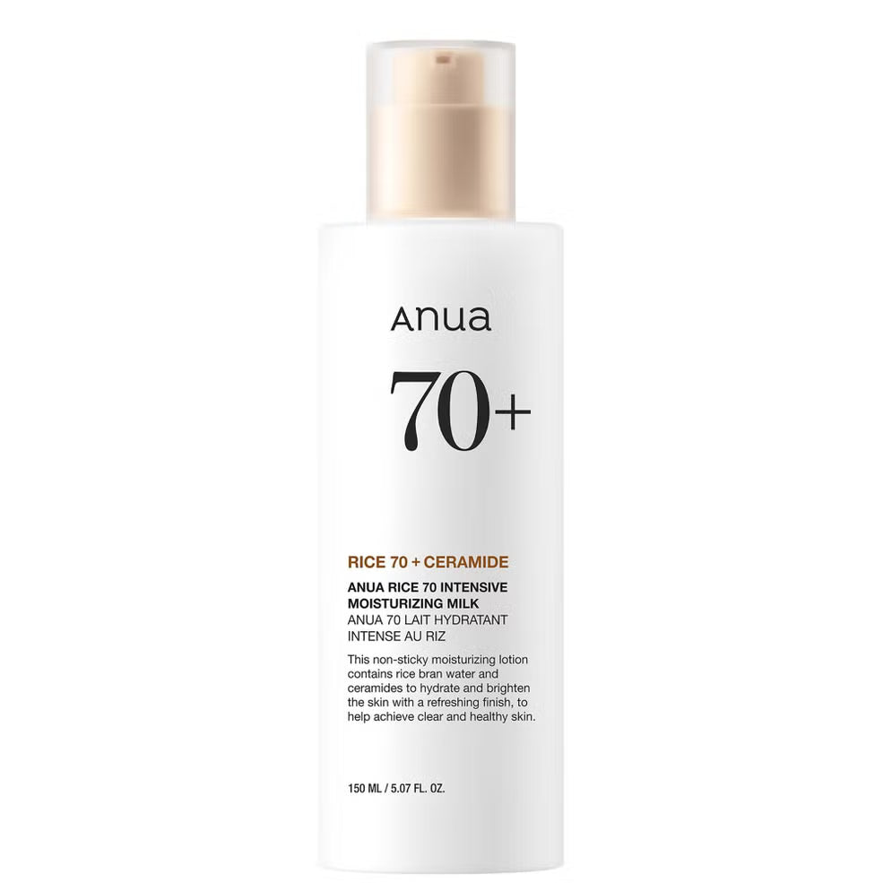 Anua Rice 70 Intensive Moisturizing Milk on a white background