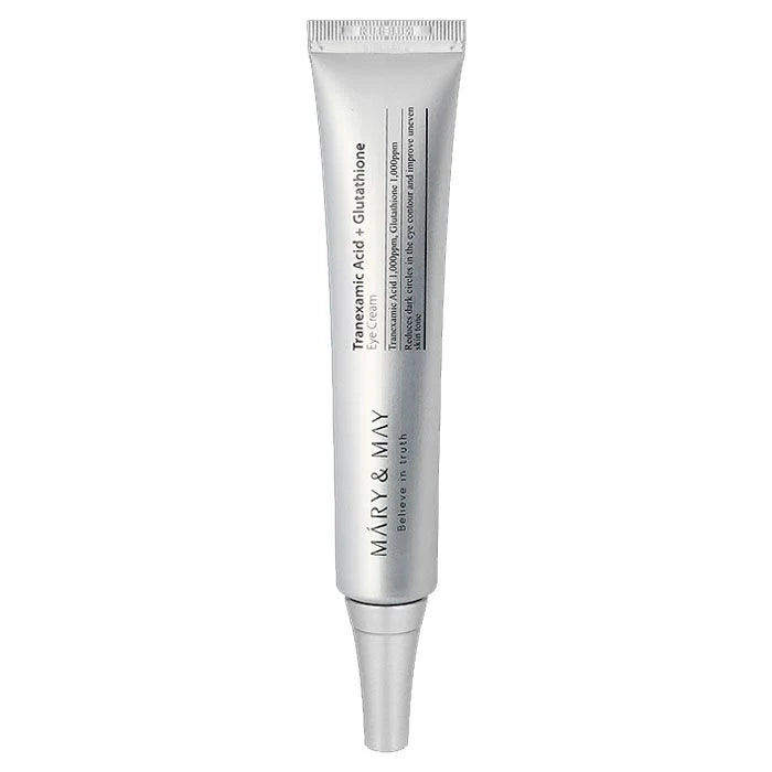 Mary&May Tranexamic Acid + Glutathione Eye Cream on a white background
