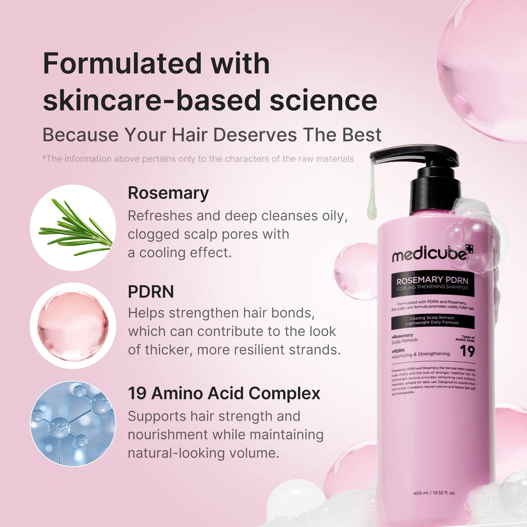 Medicube, Rosemary PDRN Cooling Thickening Shampoo, 400ml