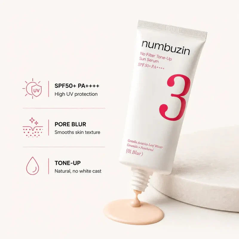 نمبوزين، سيروم واقي شمسي تون أب 01 بلور، بمعامل حماية SPF50+، سعة 50 مل
